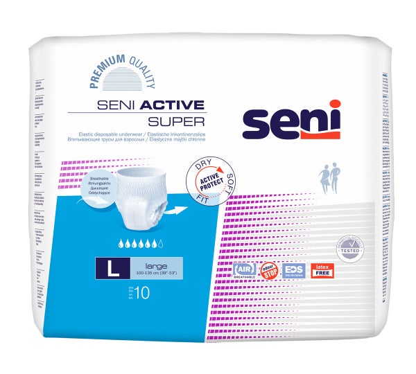 Seni Active Pants Super, Large, 10 kpl pakkaus