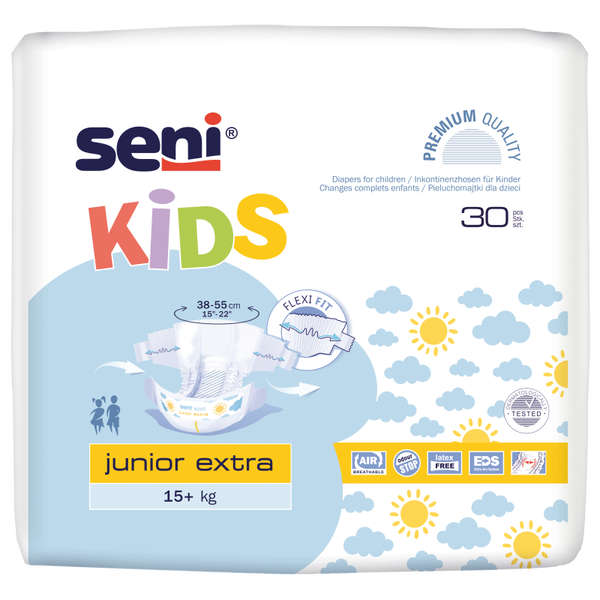 Seni Kids Junior Extra 15+kg teippivaippa, 30 kpl pakkaus