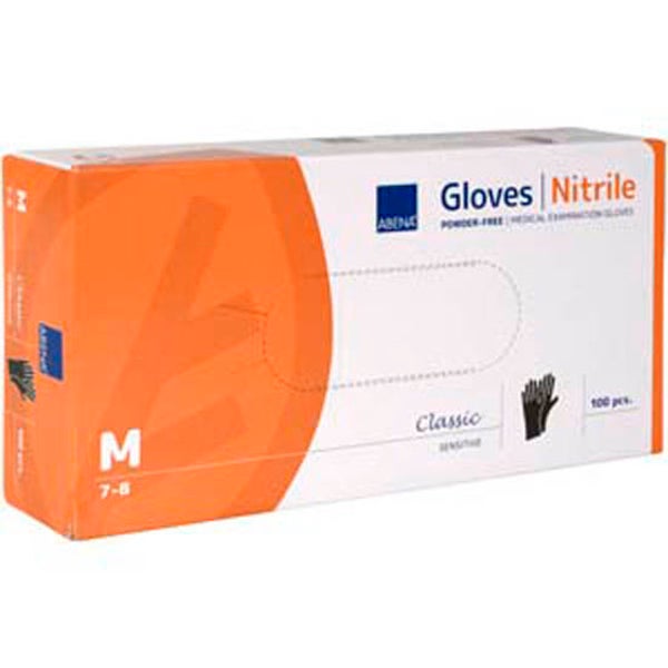 Abena Classic musta nitriilik&auml;sine, Medium, 100 kpl pakkaus