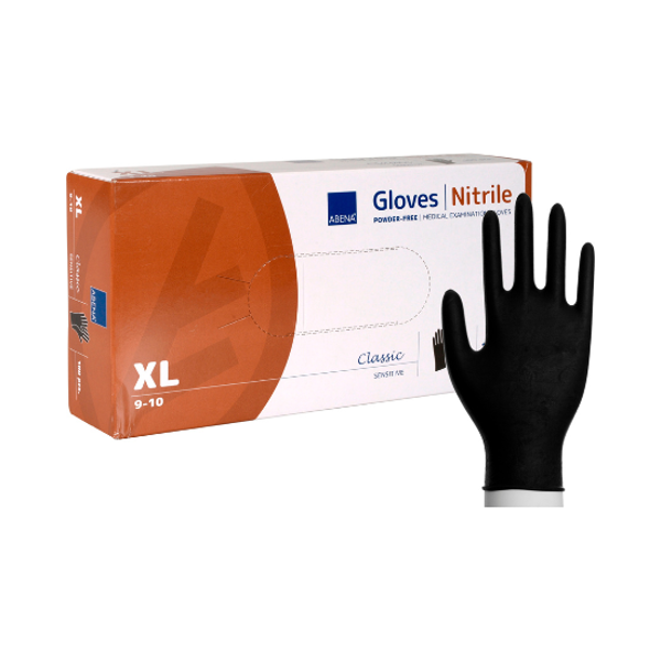 Abena Classic musta nitriilik&auml;sine, Extra large, 100 kpl pakkaus