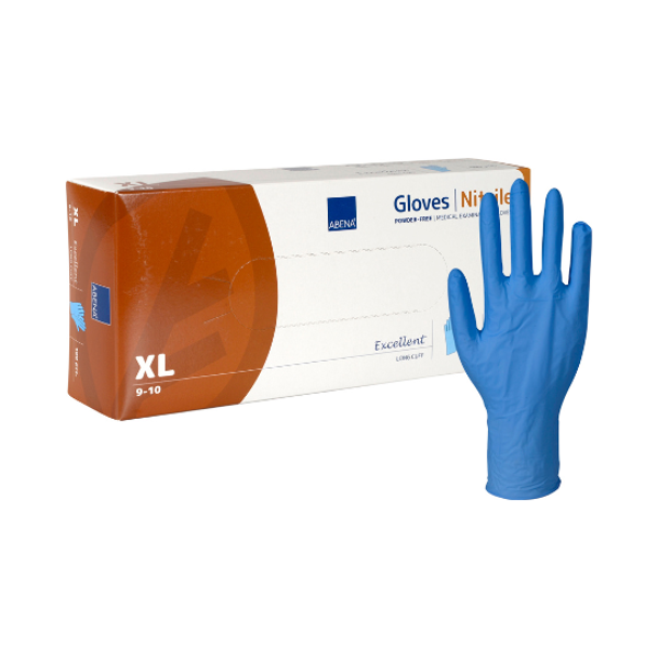 Abena Excellent nitriilik&auml;sine pitk&auml; vaaleansininen, Extra large, 100 kpl pakkaus