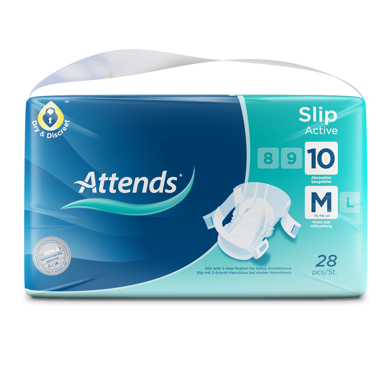 Attends Slip Active 10M, Medium, 28 kpl pakkaus