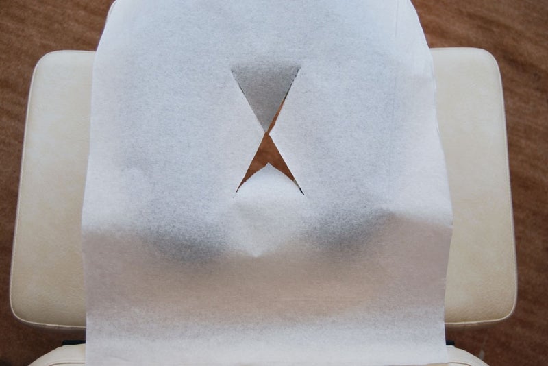 Paplaset kasvoaukon suoja kreppi X-viilto 47x35 cm, 500 kpl pakkaus