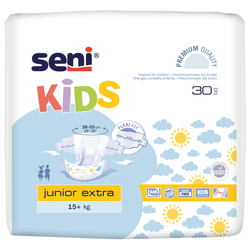 Seni Kids Junior Extra 15+kg teippivaippa, 30 kpl pakkaus