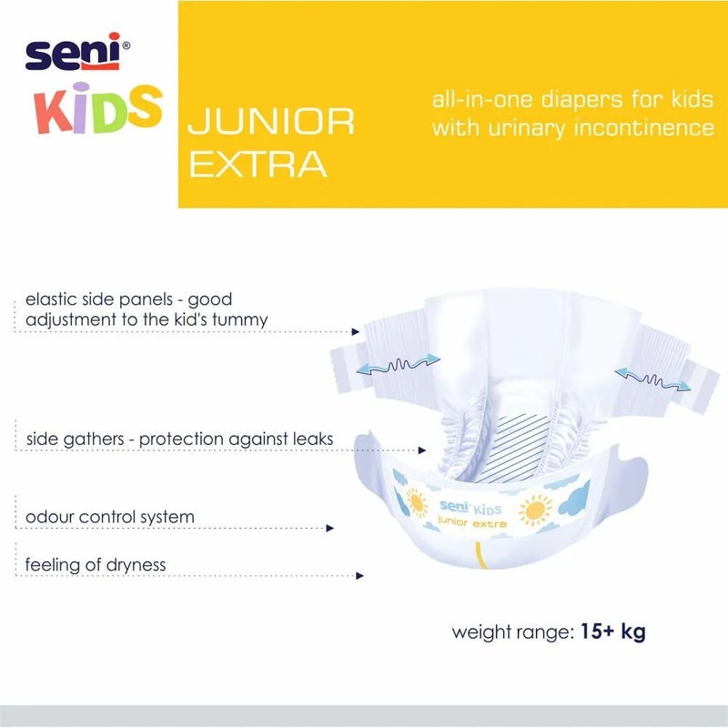Seni Kids Junior Extra 15+kg teippivaippa, 30 kpl pakkaus
