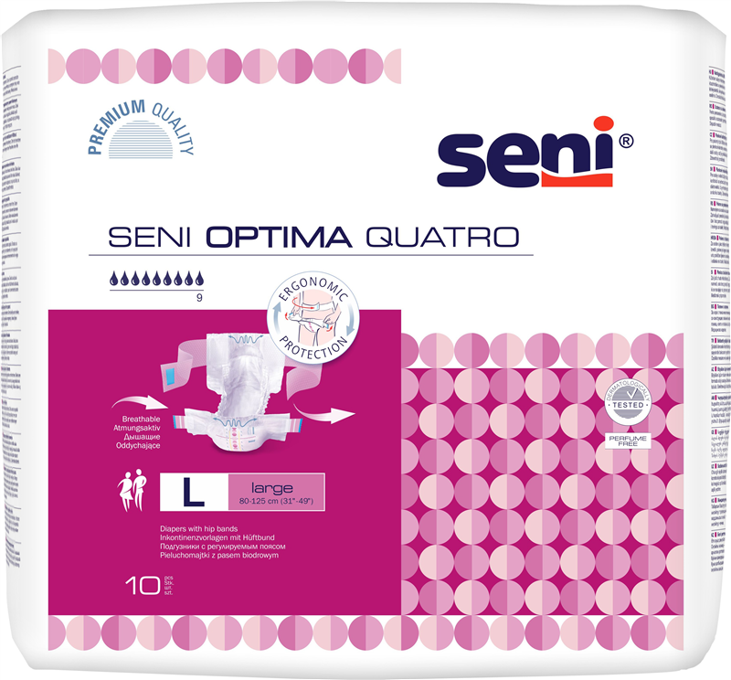 Seni Optima Quatro, Large, 10 kpl pakkaus
